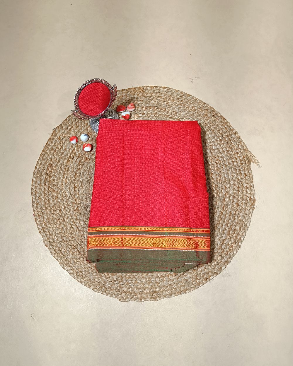 Cotton Khun Red Colour 36 Inches Width