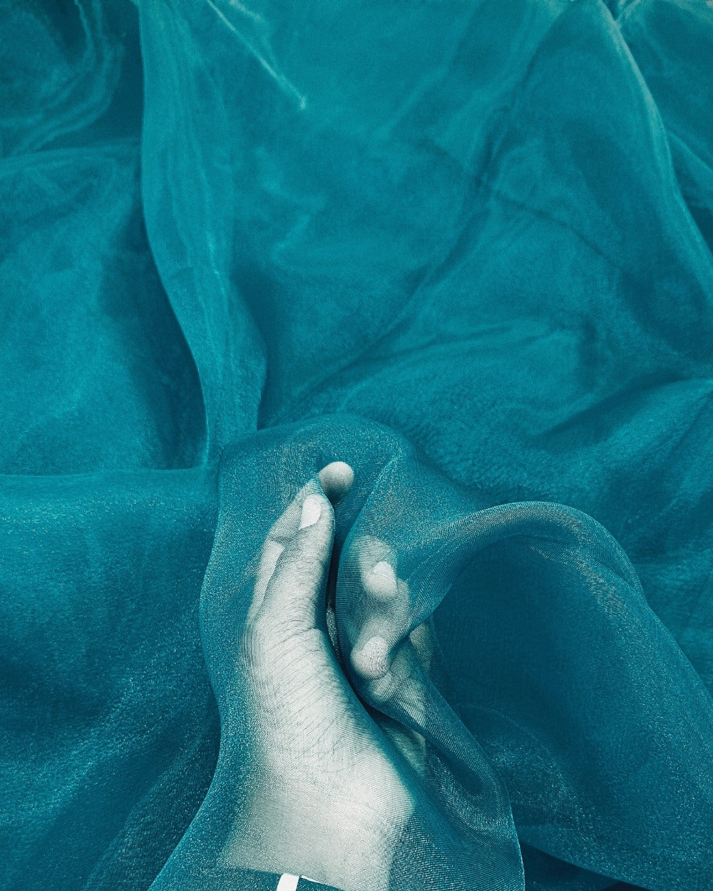 Plain Organza Teal Blue Colour 45 Inches Width