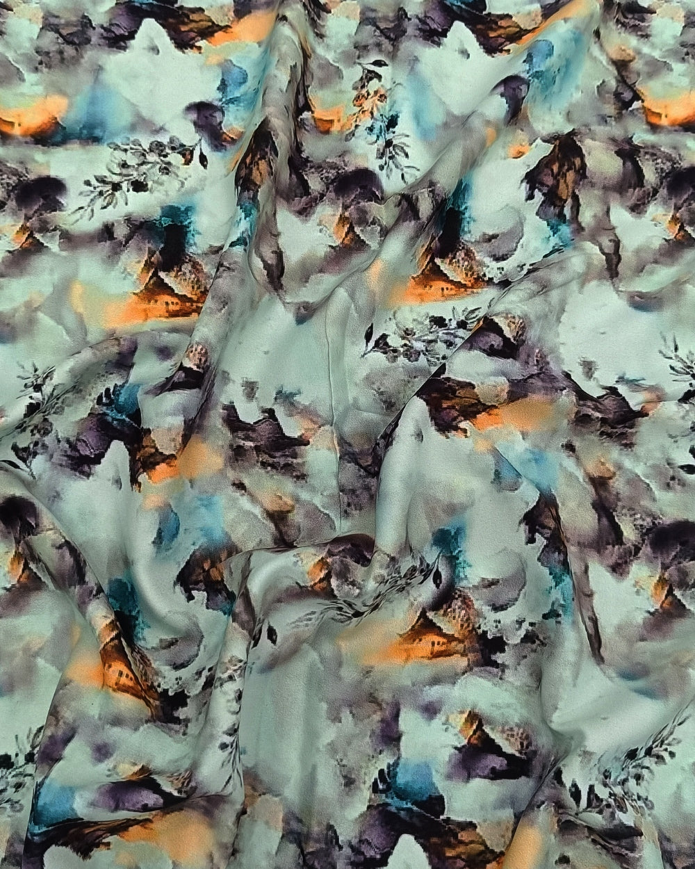 Printed Crepe Digital Pista Colour 44 Inches Width