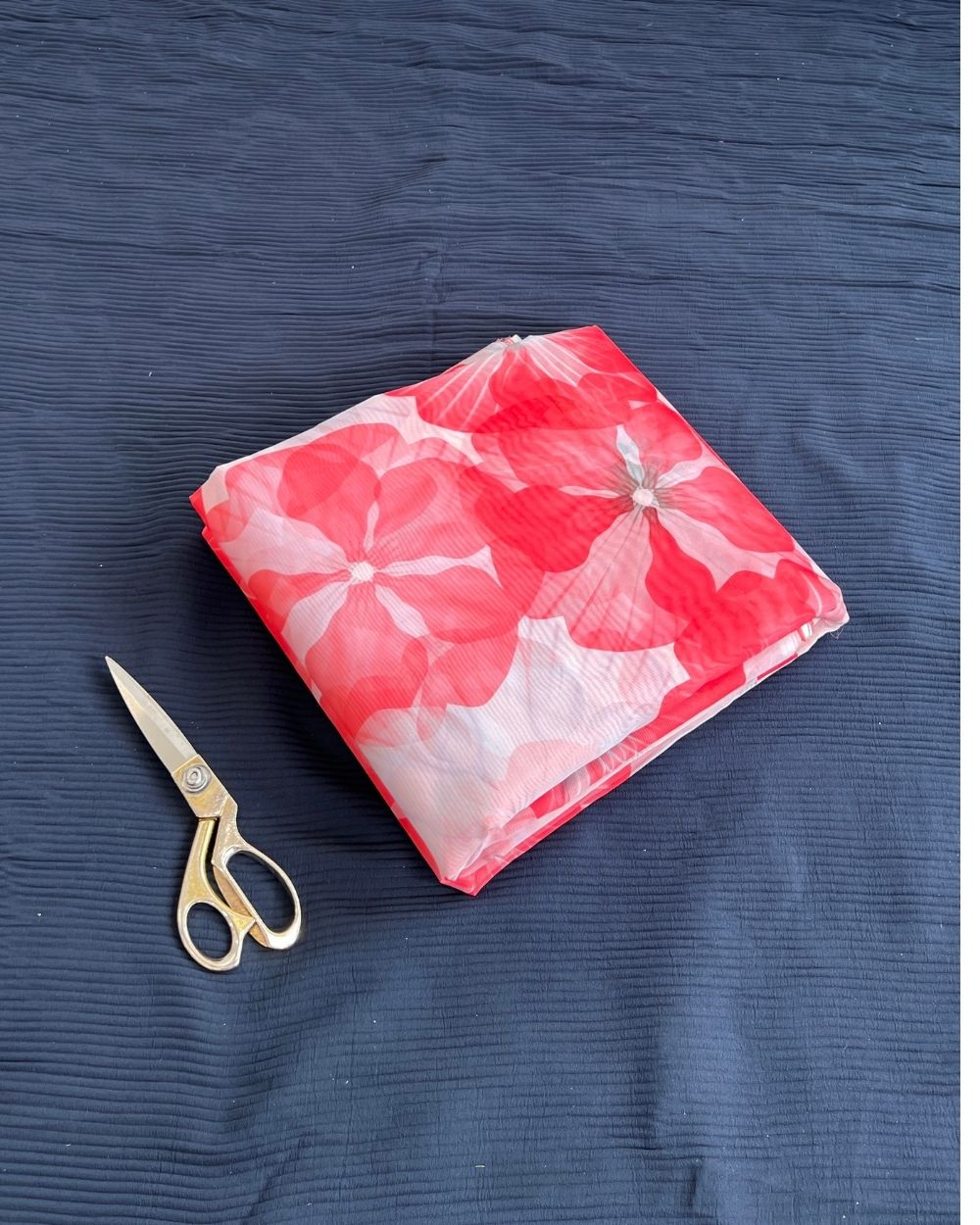 Premium Printed Organza Red Colour 42 Inches Width