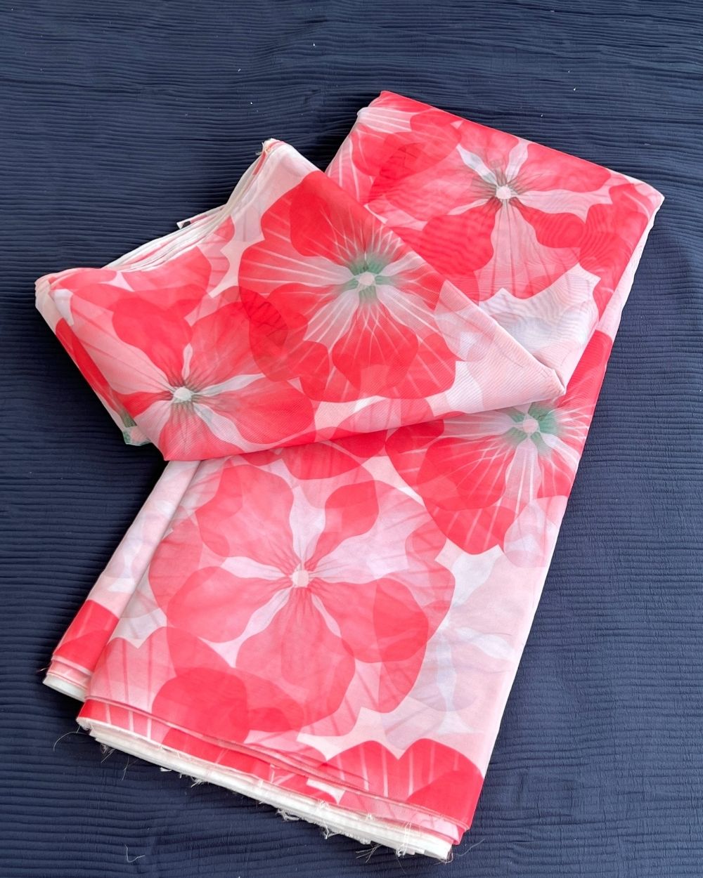 Premium Printed Organza Red Colour 42 Inches Width