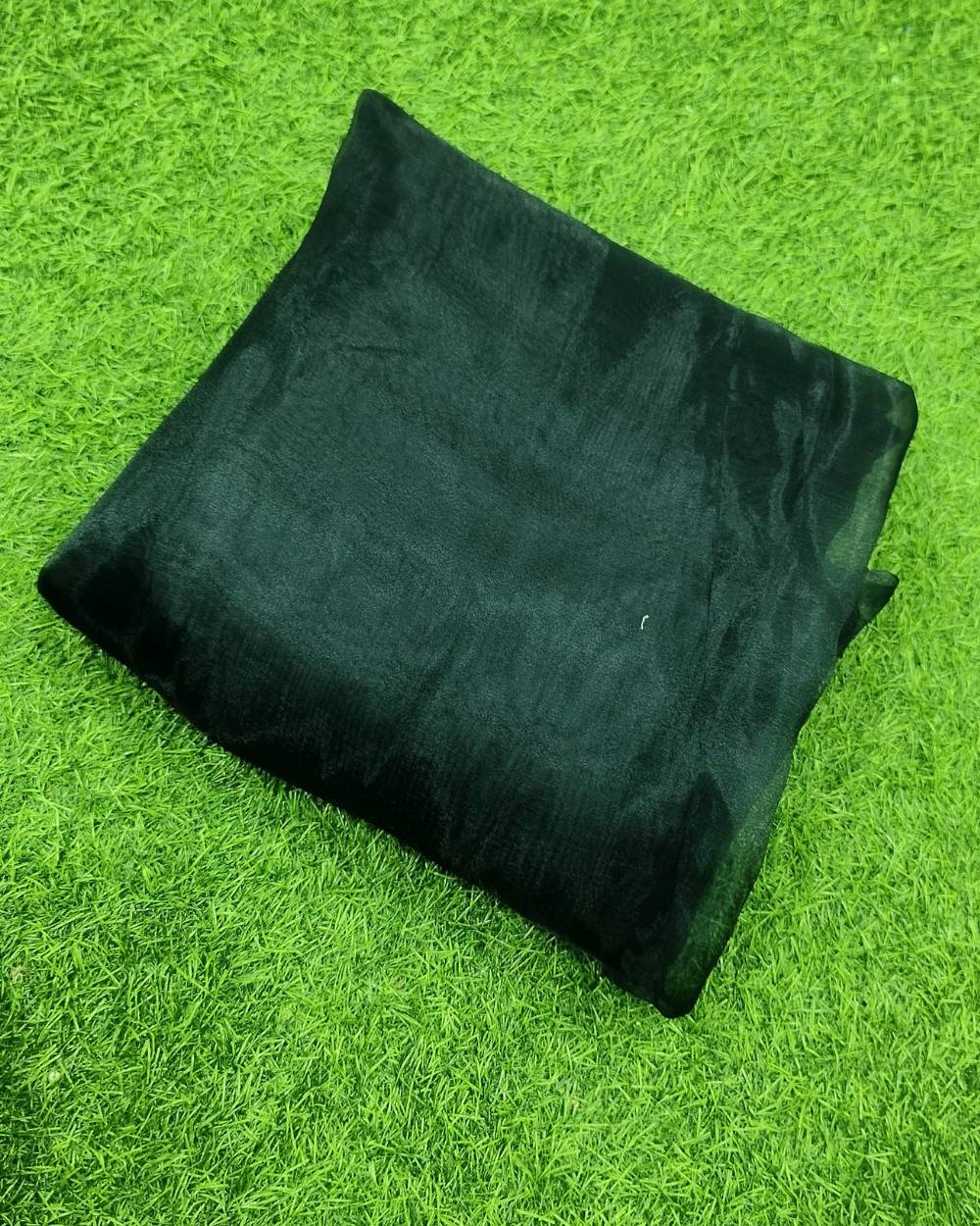 Plain Organza Dark Bottle Green Colour 45 Inches Width
