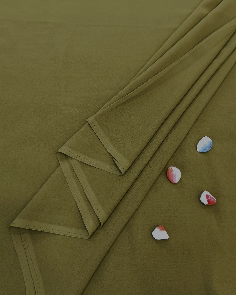 Plain Georgette Moss Green Colour 44 Inches Width