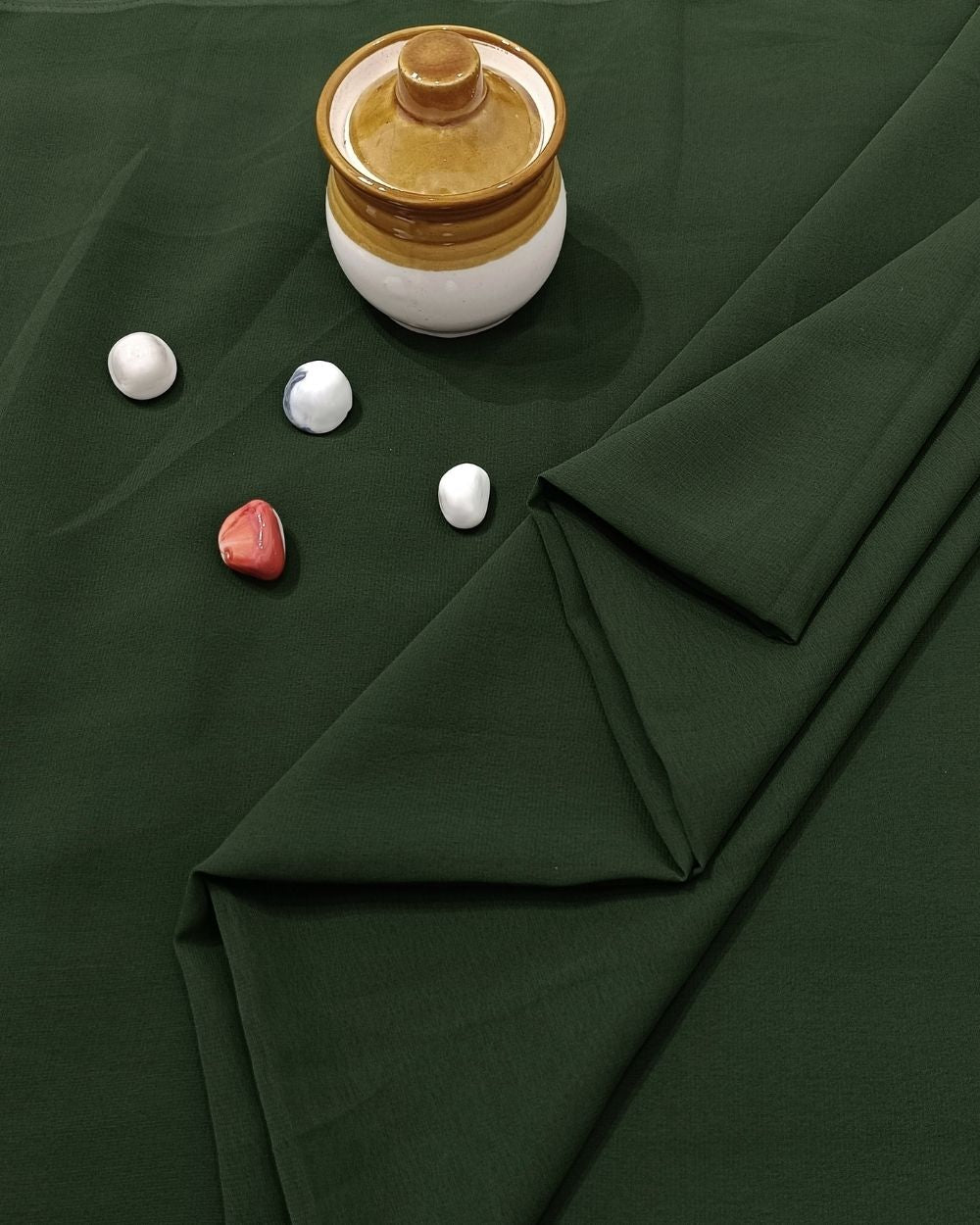 Plain Georgette Dark Forest Green Colour 44 Inches Width