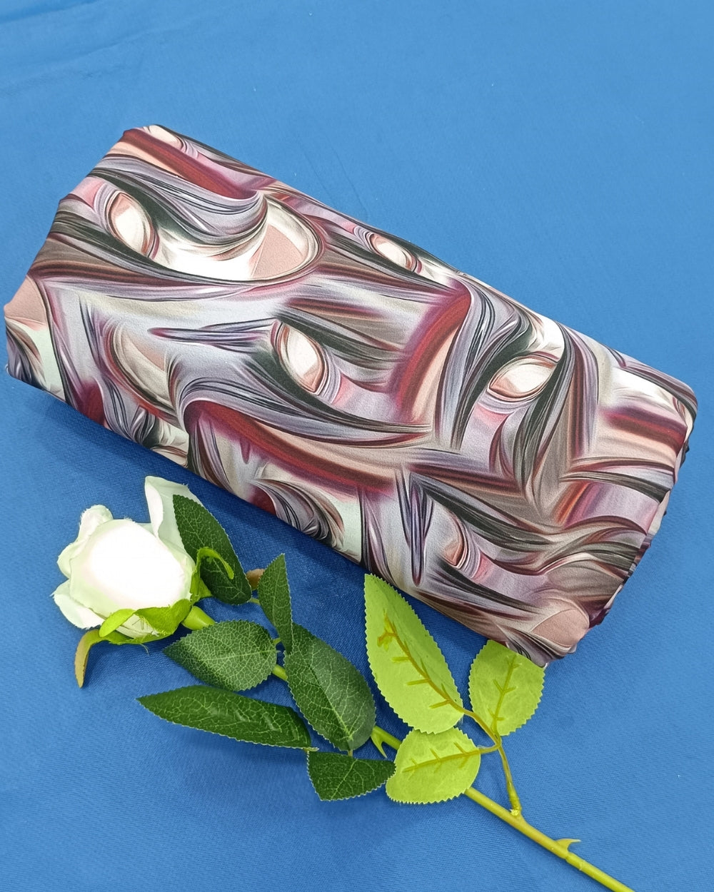 Printed Crepe Digital Wine Colour 44 Inches Width