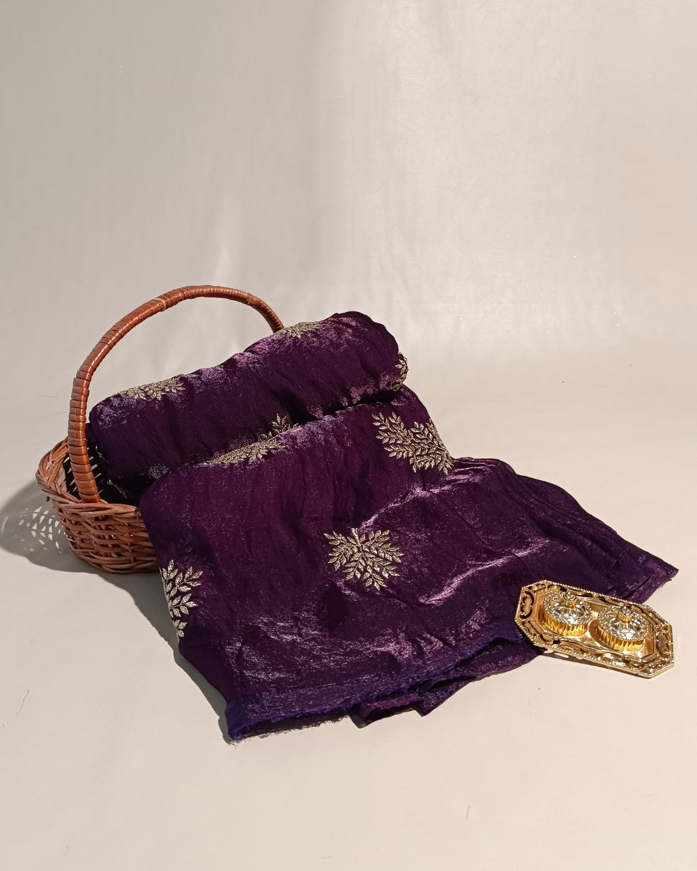 Space Silk Work Purple Colour 46 Inches Width