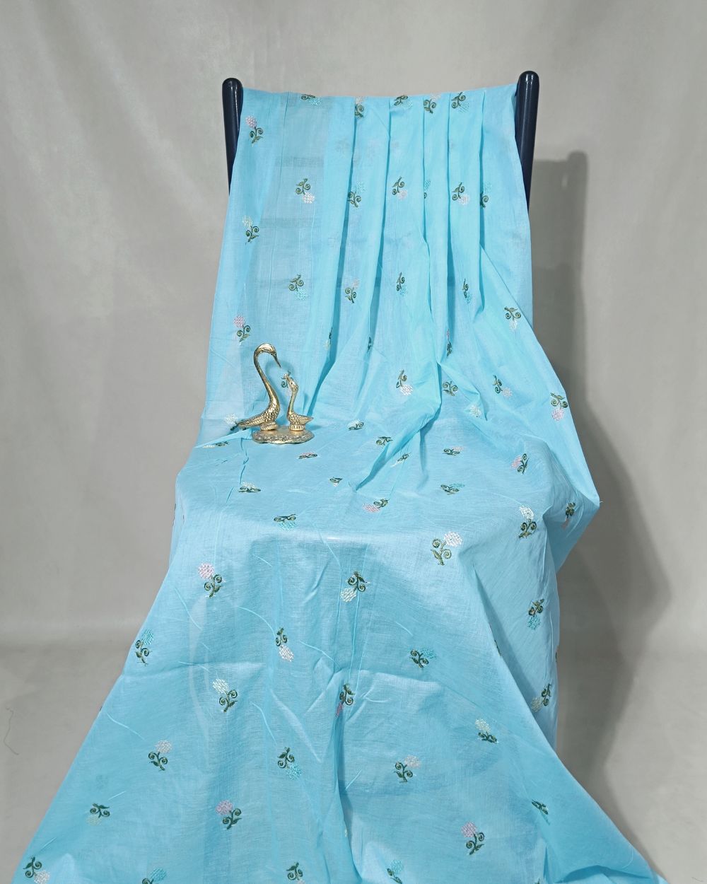 Mal Cotton with Thread Work Sky Blue Colour 40 Inches Width