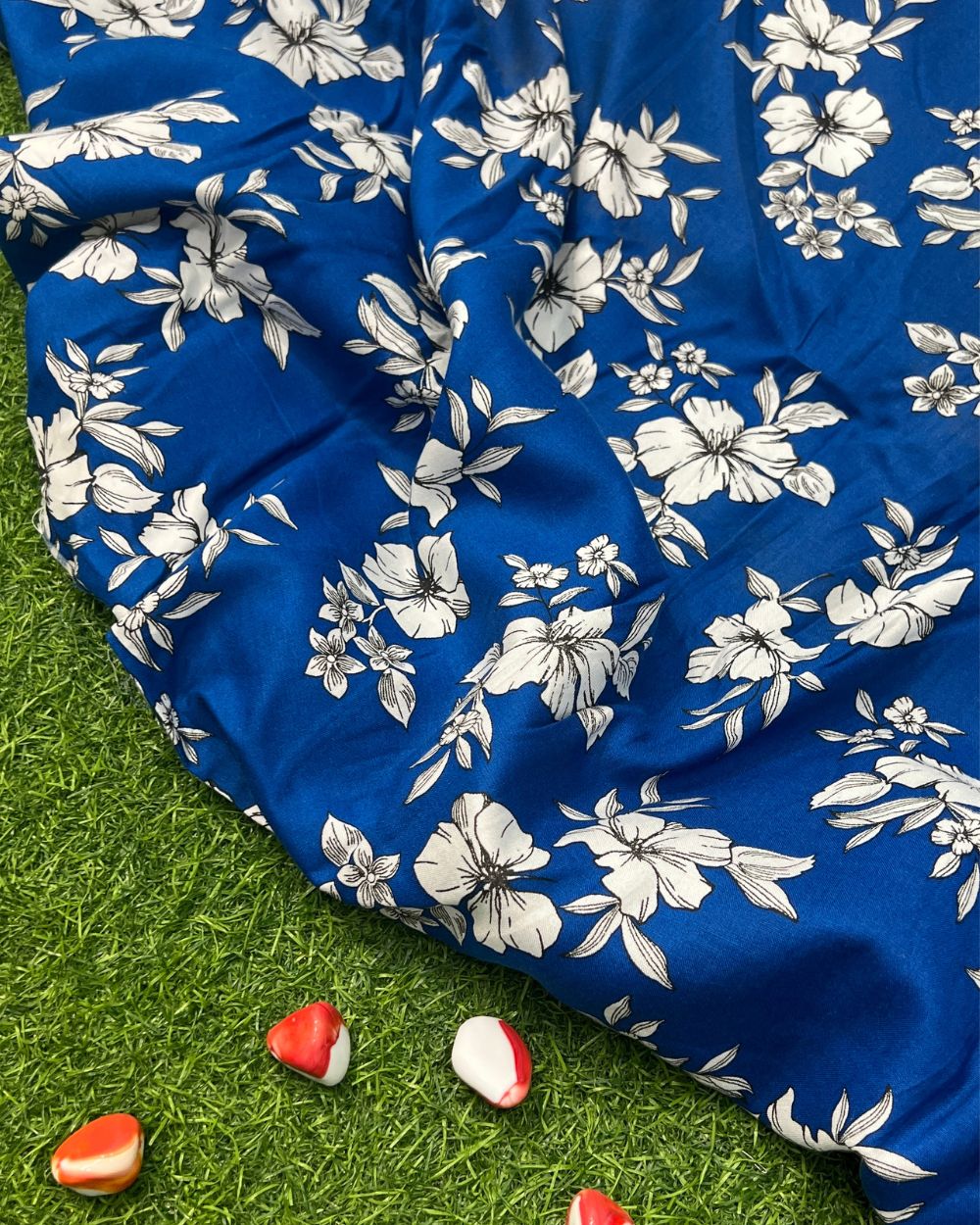 Printed Rayon Blue Colour 52 Inches Width