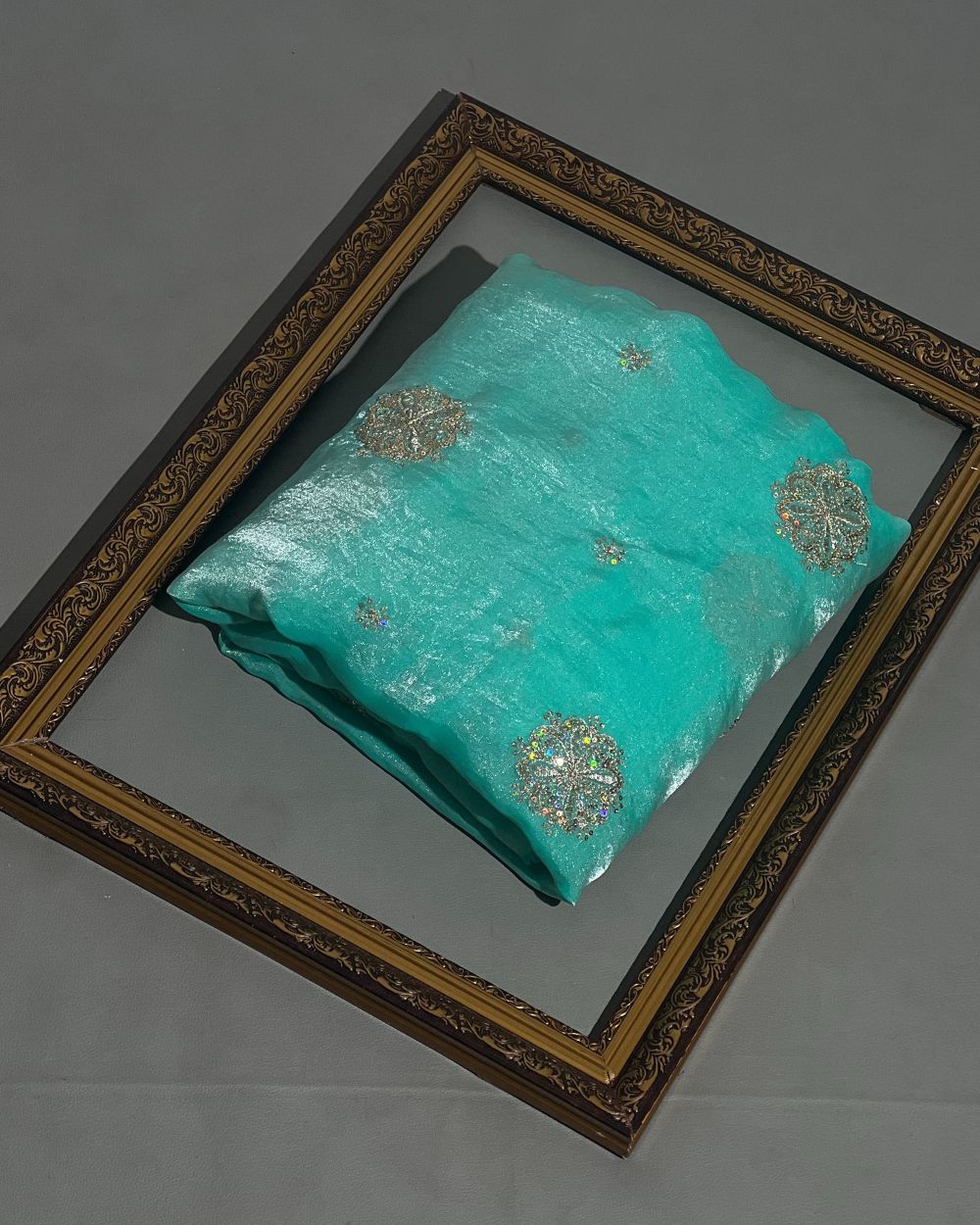 Space Silk Work Sky Blue Colour 46 Inches Width