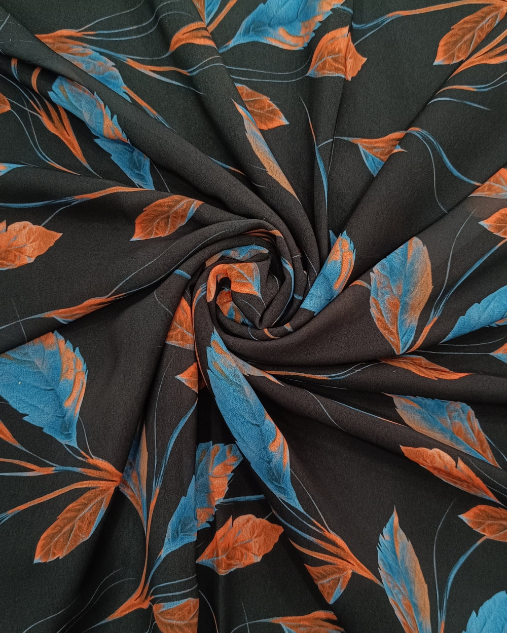 Fox Georgette Digital Print Black Colour 44 Inches Width