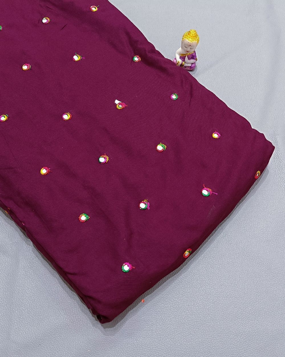 Rayon Abla Work Wine Colour 44 inches width