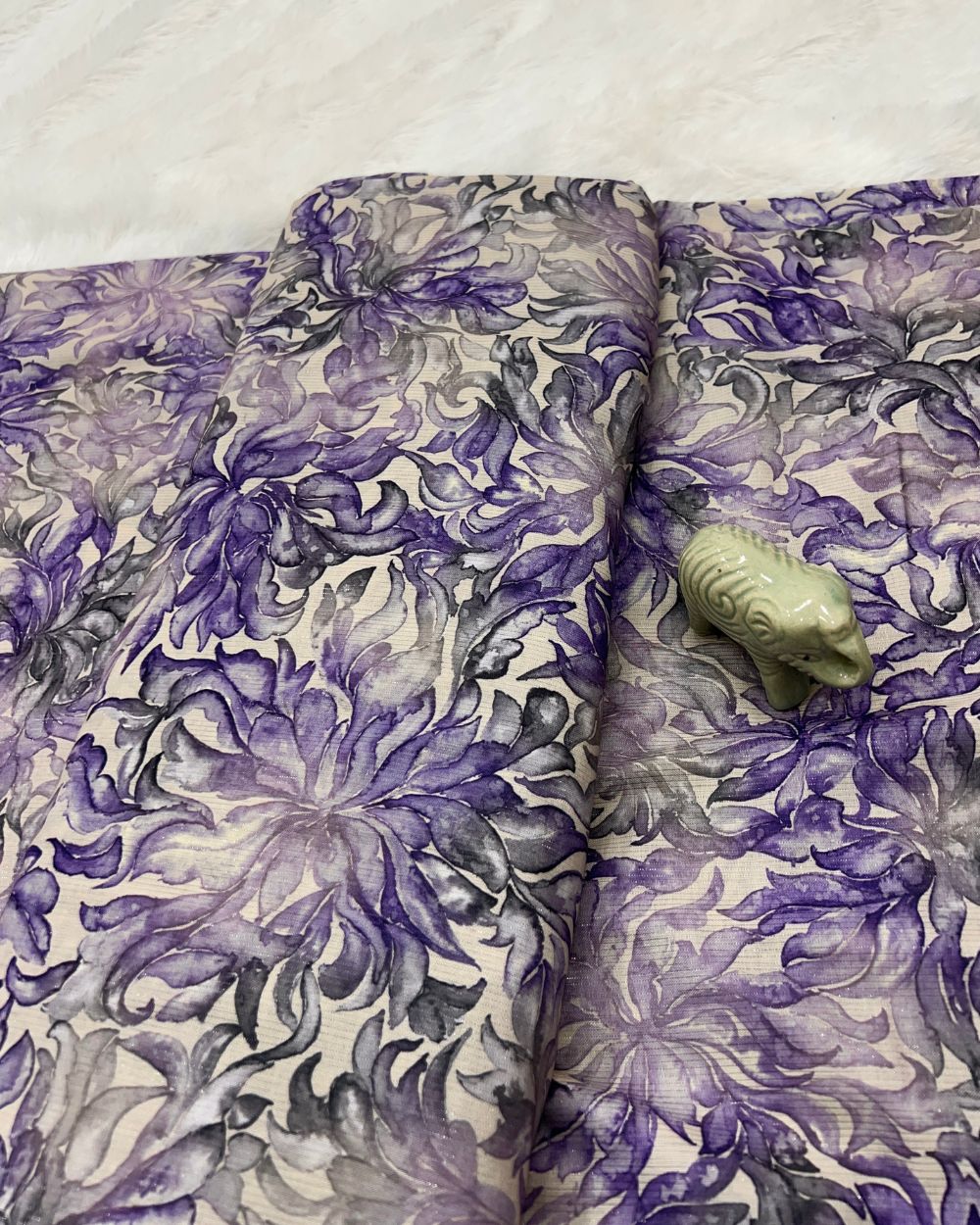 Printed Shimmer Bali Cotton Purple Colour 44 Inches Width