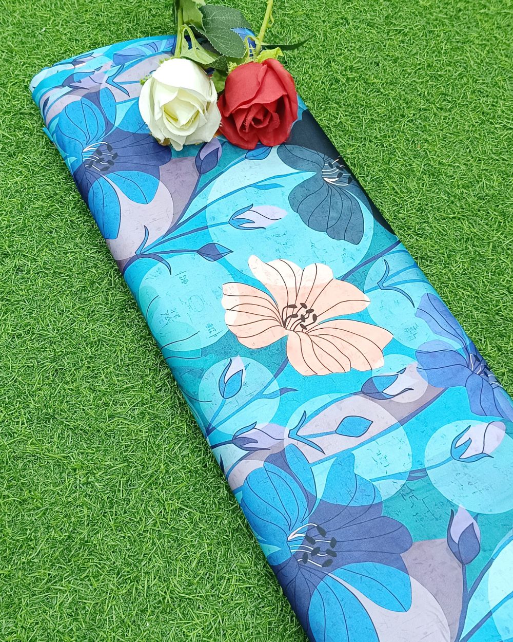 Printed California Blue Colour 44 Inches Width