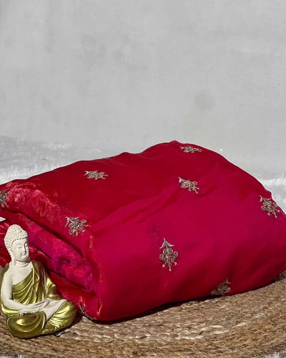 Space Silk Work Rani Pink Colour 48 Inches Width