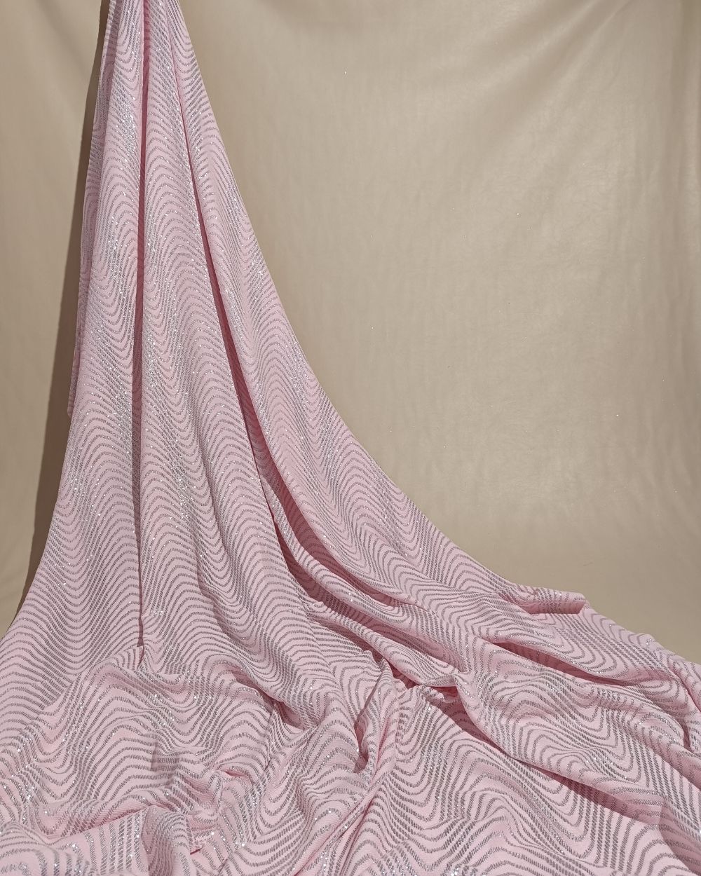 Imported Leheriya Sparkle Baby Pink Colour 58 Inches Width
