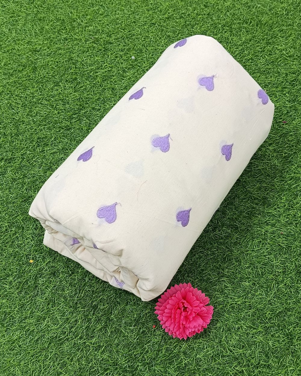 Kora Cotton Work Purple 45 Inches Width