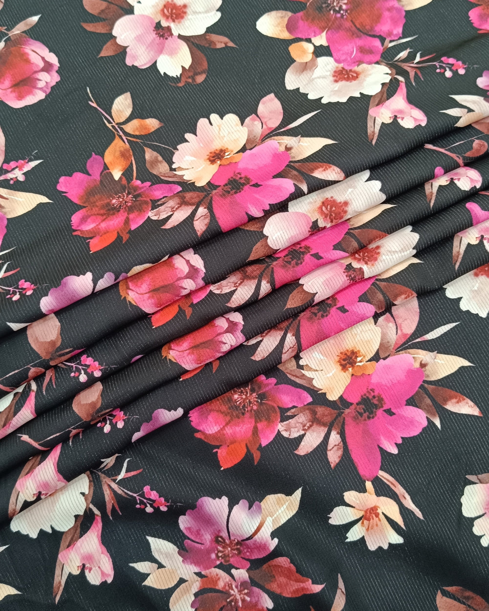 Printed Fiona Shimmer Black Colour 44 Inches Width