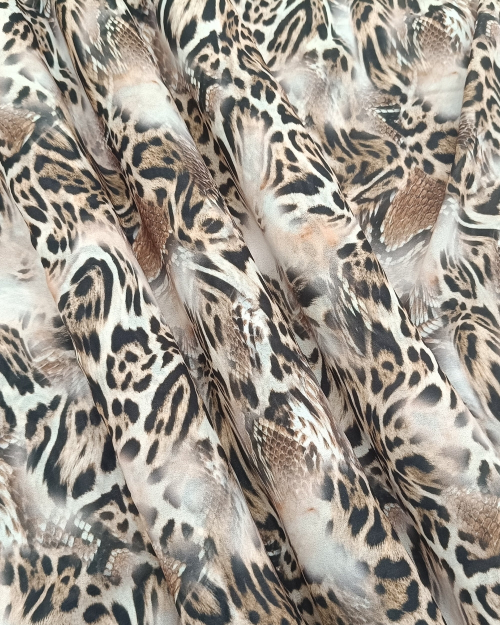 Fox Georgette Digital Print Cream Colour 44 Inches Width