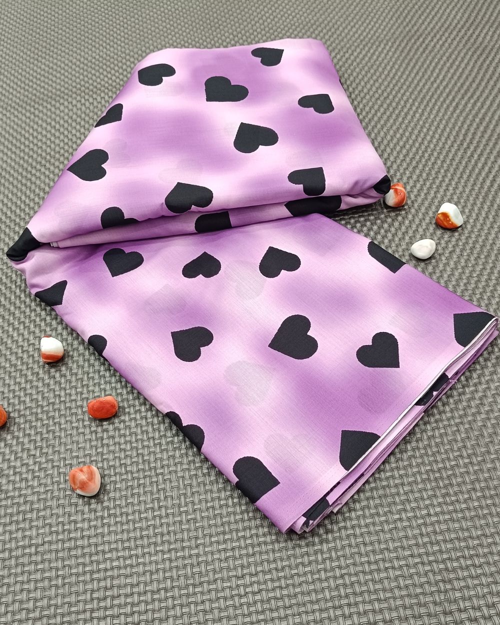 Pure Soft Printed Cotton Lavender Colour 44 Inches Width