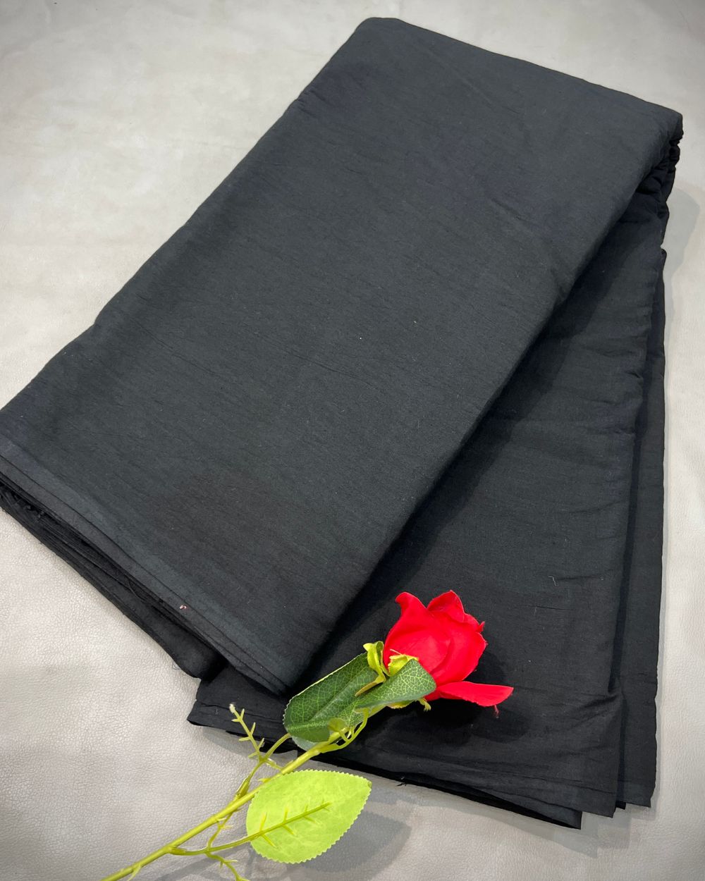 Plain Kora Cotton Black Colour 42 Inches Width