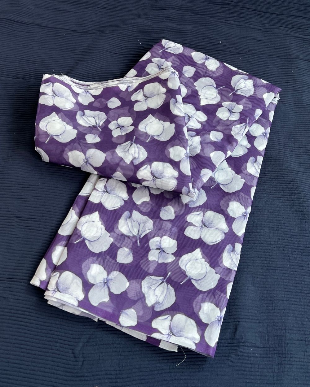 Premium Printed Organza Grape Violet Colour 42 Inches Width