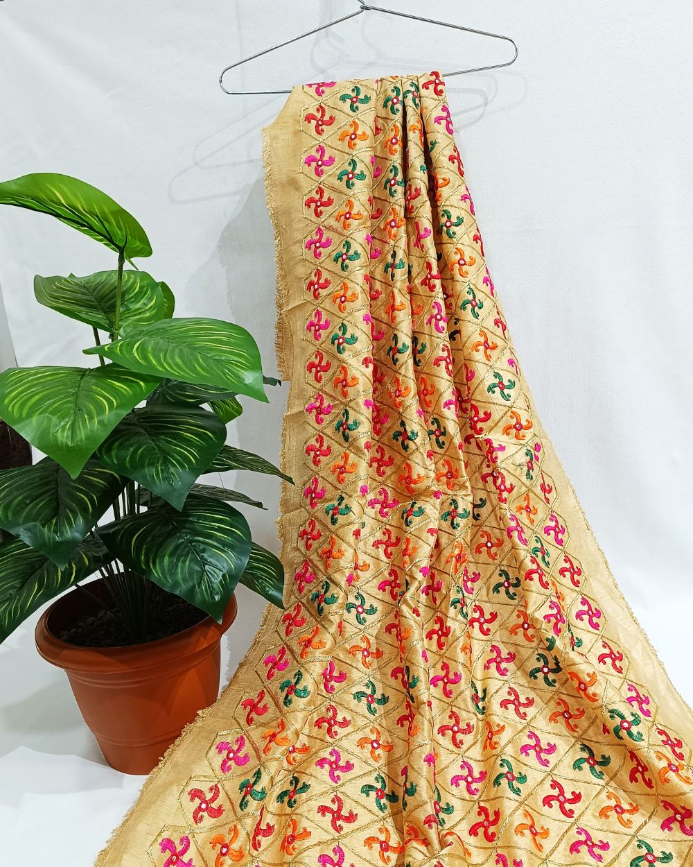 Mulberry Work Golden Colour 44 Inches Width