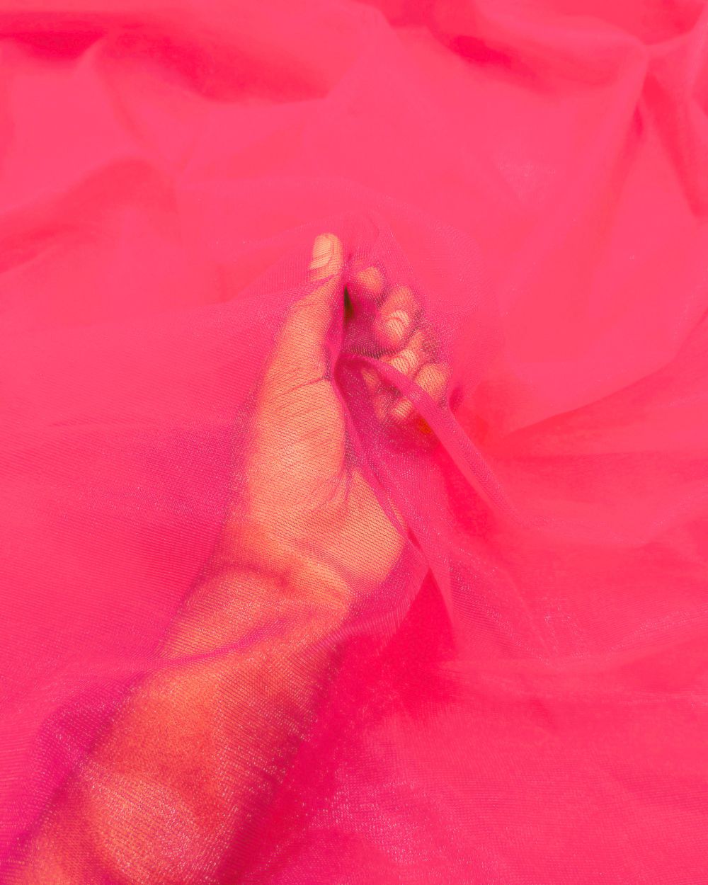 Plain Net-silky Watermelon Pink Colour 44 Inches Width
