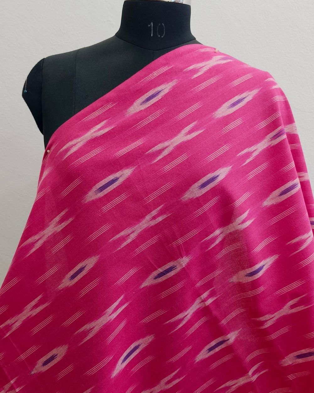 Woven Pure Cotton Ikat Pink Colour 42 Inches Width