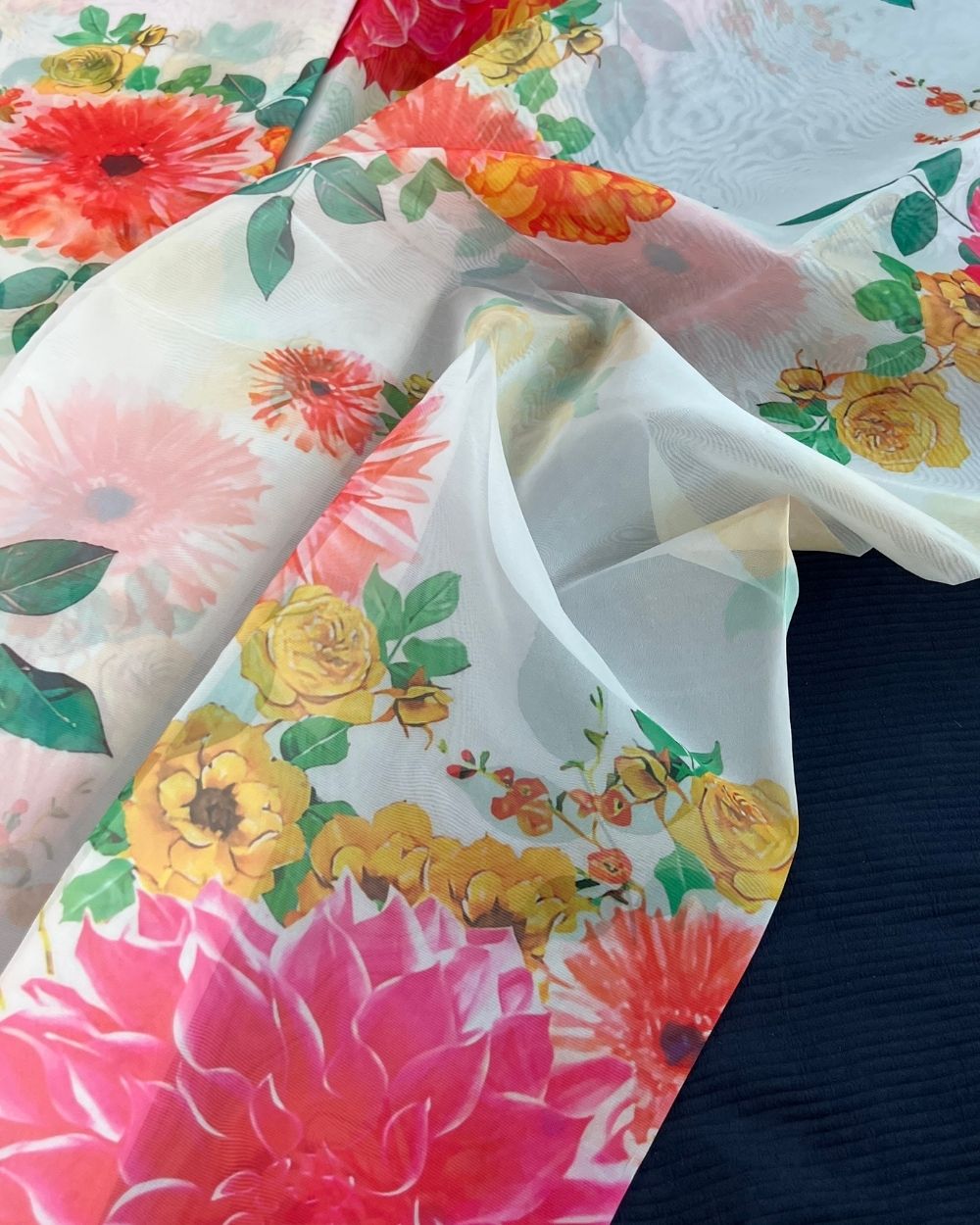 Premium Printed Organza Multicolor 42 Inches Width