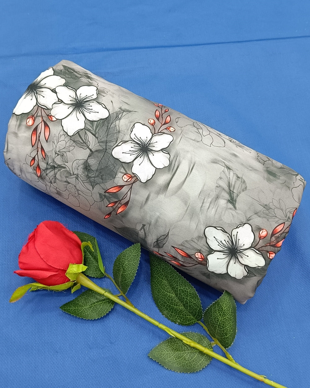 Printed Crepe Digital Grey Colour 44 Inches Width