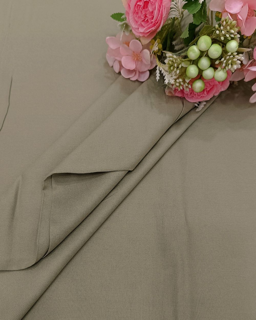 Plain Rayon-cotton Sage Green Colour 44 Inches Width
