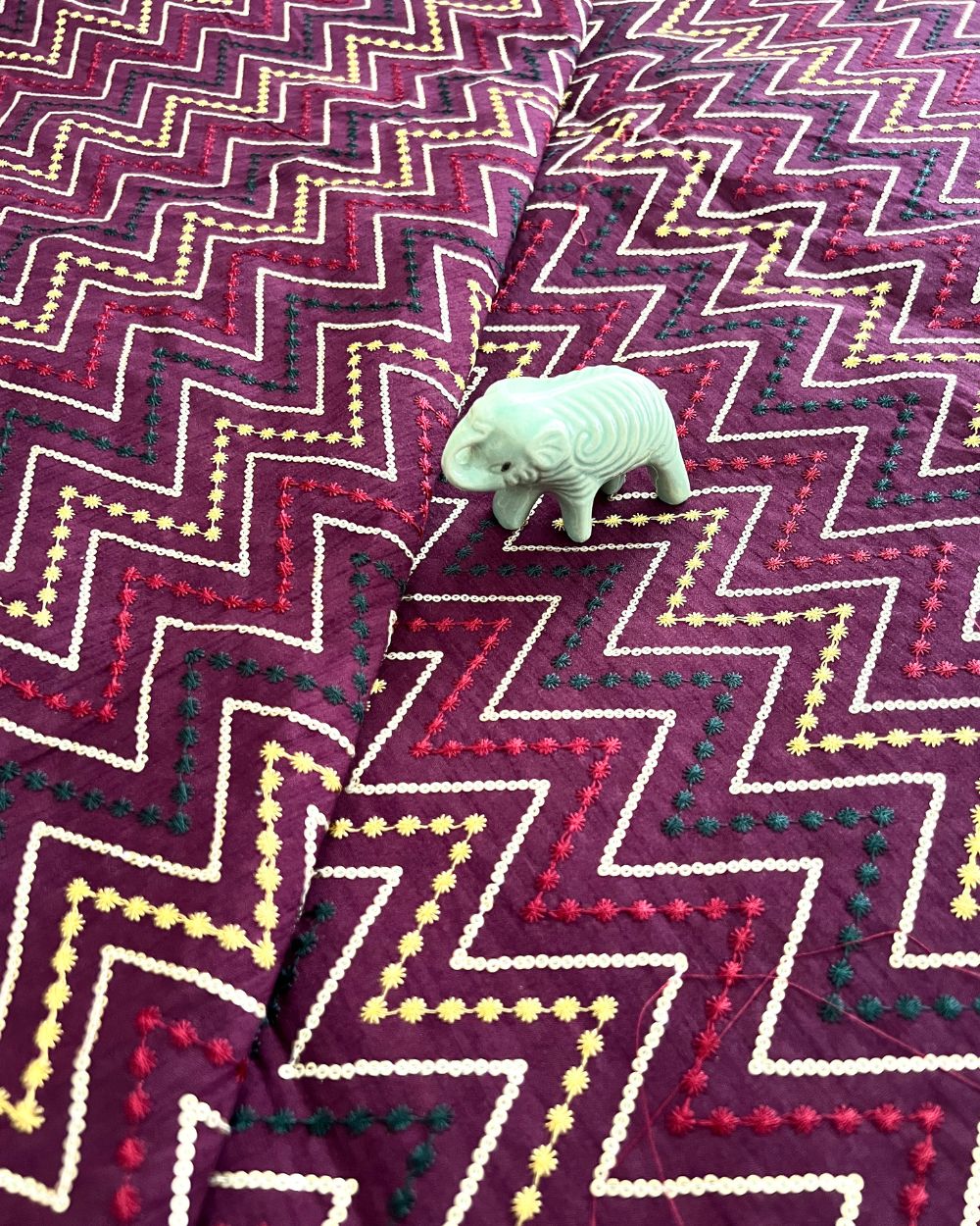 Mulberry Work Wine Colour 44 Inches Width