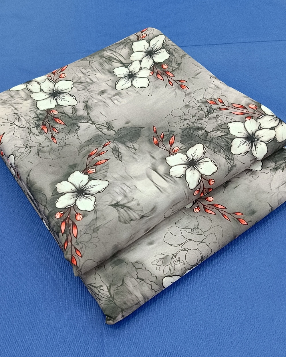 Printed Crepe Digital Grey Colour 44 Inches Width