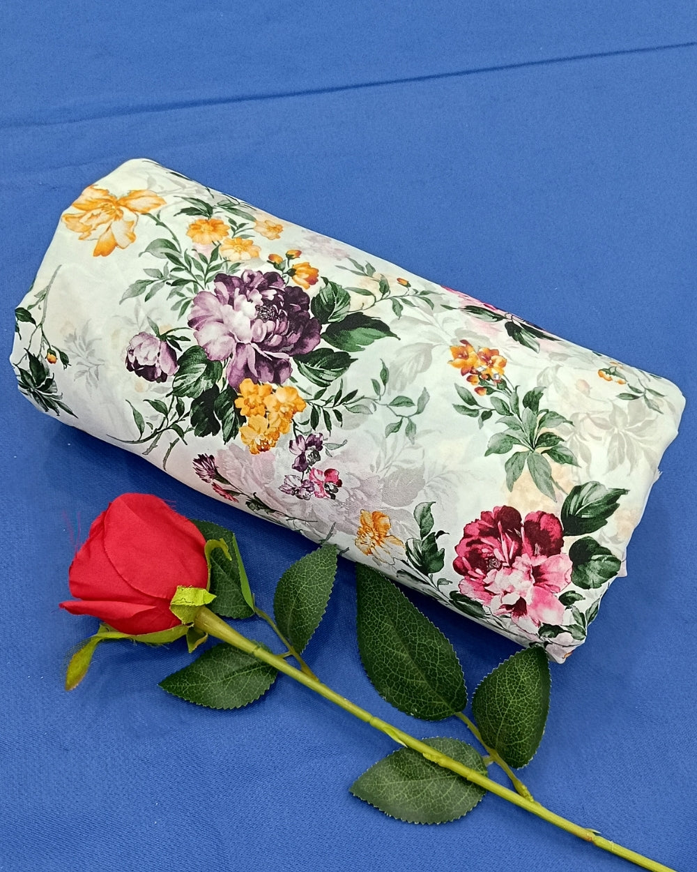 Printed Crepe Digital White Colour 44 Inches Width