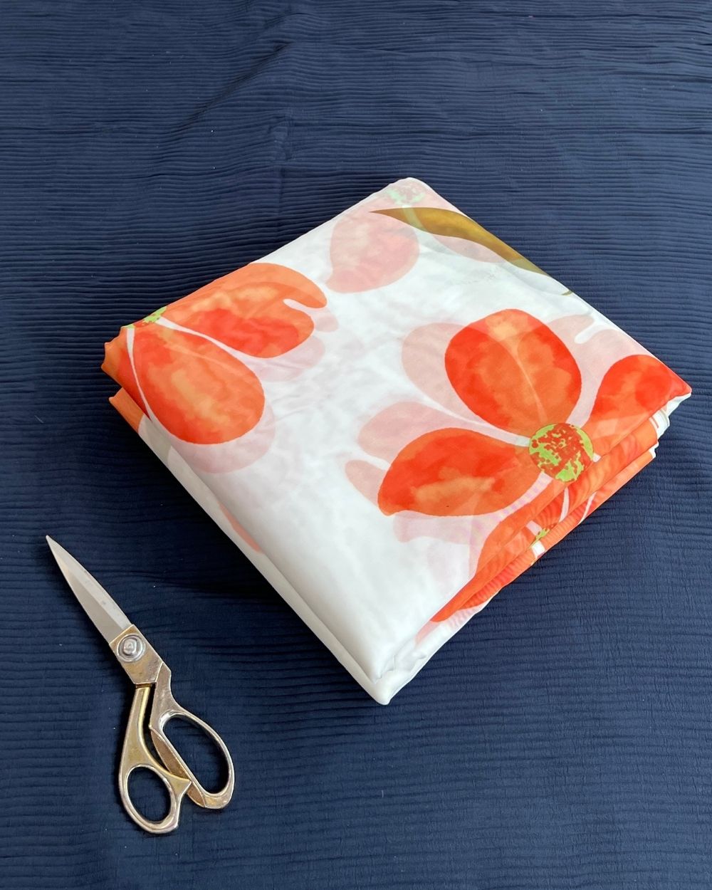 Premium Printed Organza Orange Colour 42 Inches Width