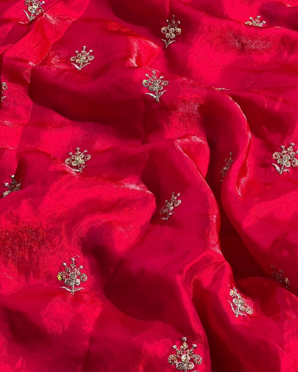 Space Silk Work Rani Pink Colour 48 Inches Width