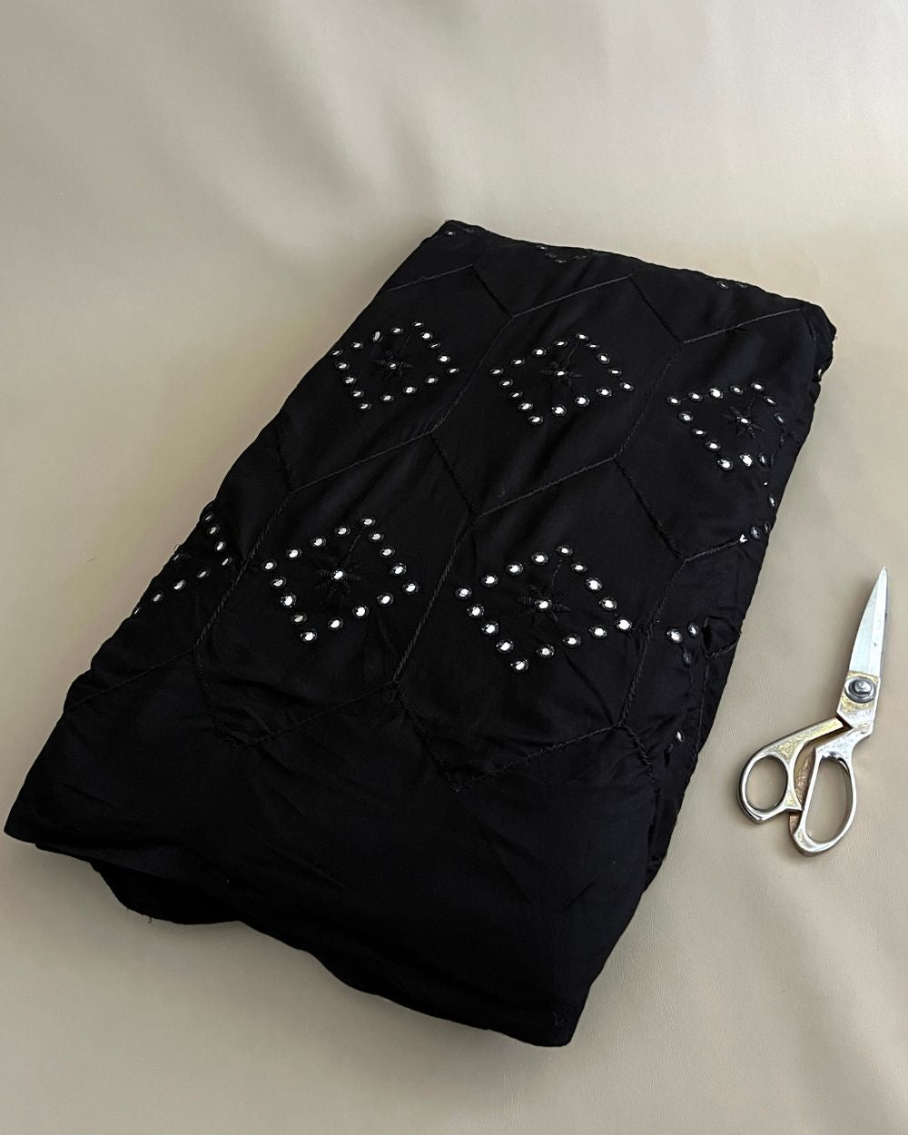 Rayon Abla Work Black Colour 44 inches width