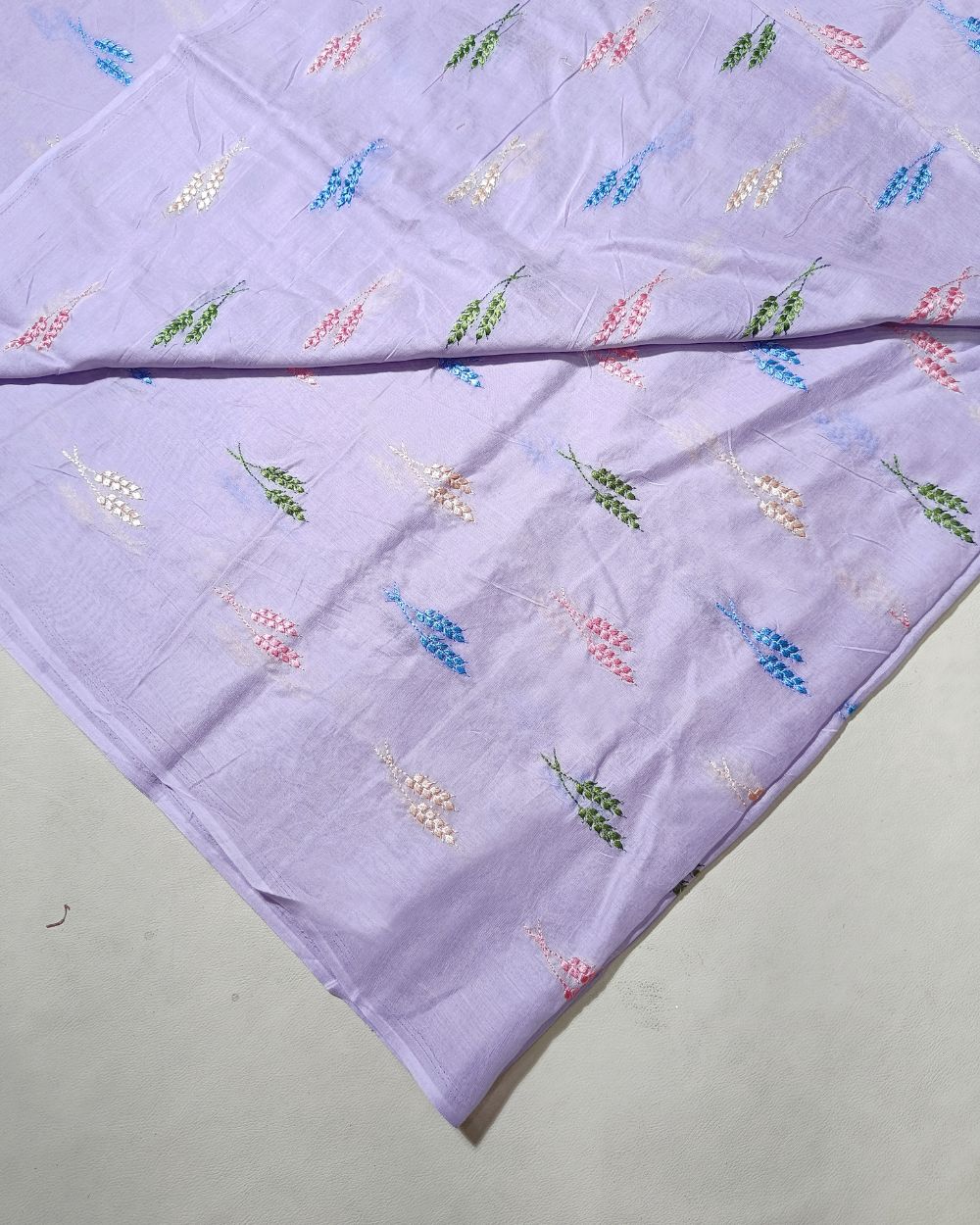 Mal Cotton with Thread Work Lavender Colour 40 Inches Width