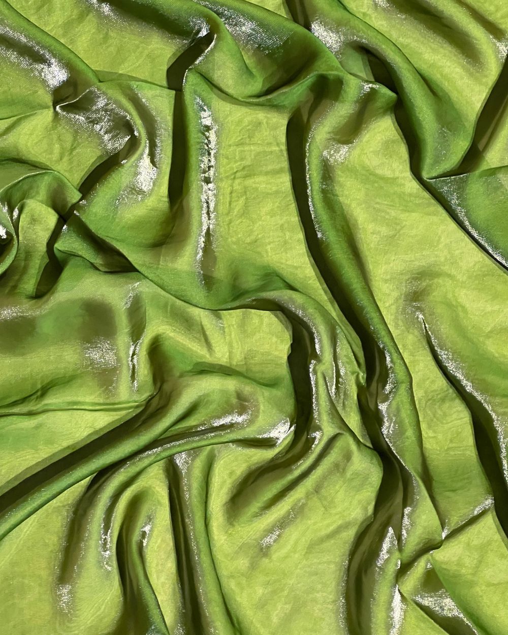 Plain Space Silk (Fendy Satin) Mehandi Green Colour 45 Inches Width