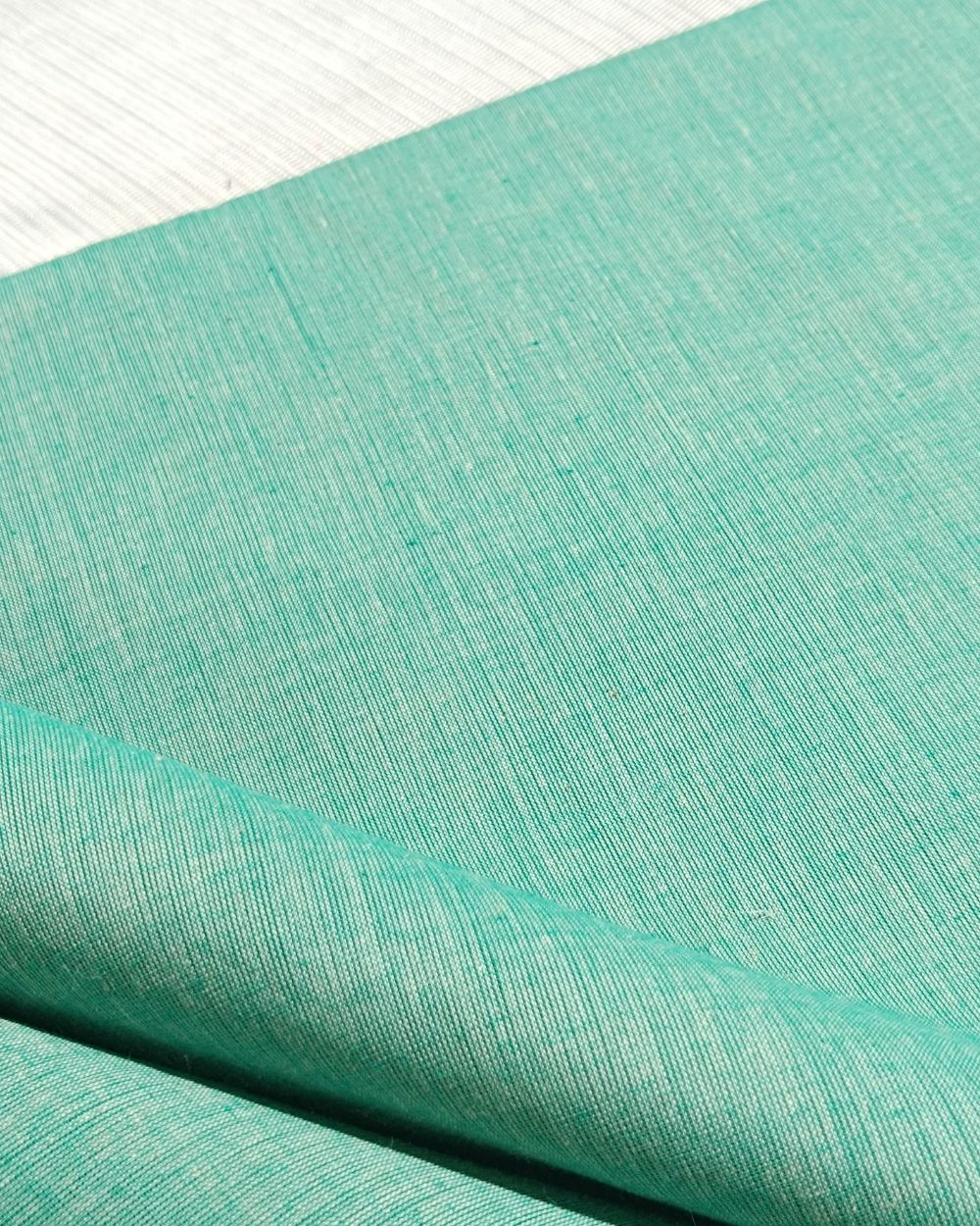 Plain Khadi Cotton Fabric Peacock Green Colour 45 Inches Width