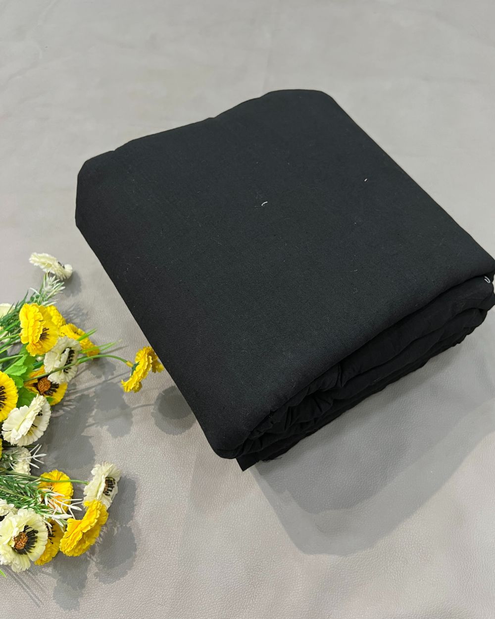 Plain Kora Cotton Black Colour 42 Inches Width