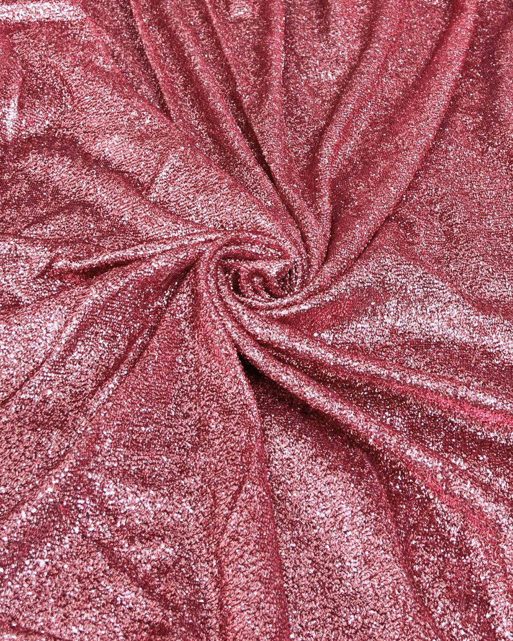 Imported Sparkling Tinsel Lurex Fabric Stretch Metalic Glitter Blush Pink Colour 60 Inches Width