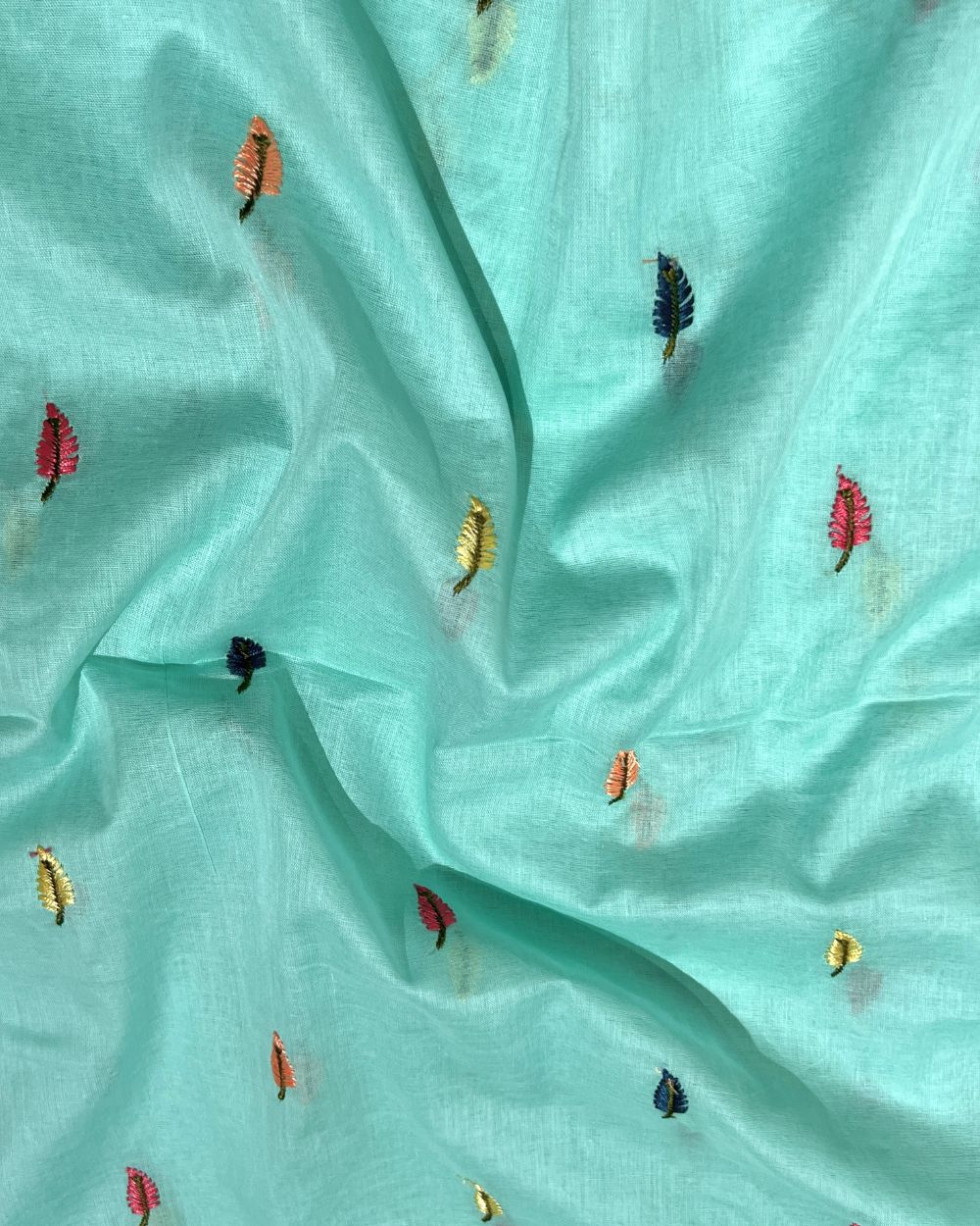 Mal Cotton with Thread Work Light Pista Colour 42 Inches Width