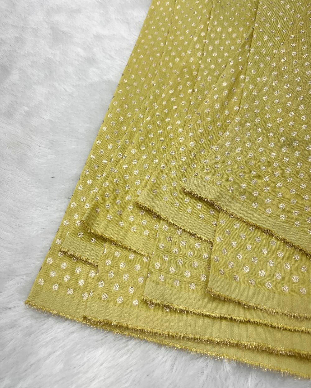 Chanderi Zari Work Lemon Yellow Colour 46 Inches Width