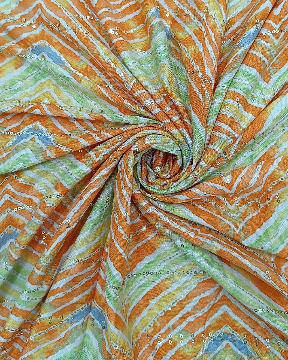 Rayon Sequin Work Multicolor 44 Inches Width