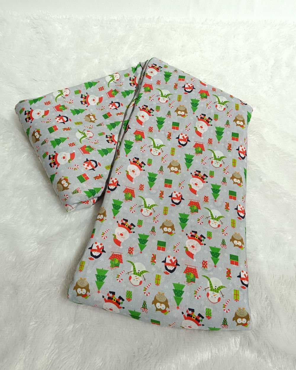 Soft Cotton with Kids Print (Baby/Nursery) Light Grey Colour 42 Inches Width