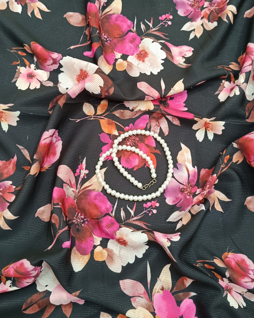 Printed Fiona Shimmer Black Colour 44 Inches Width
