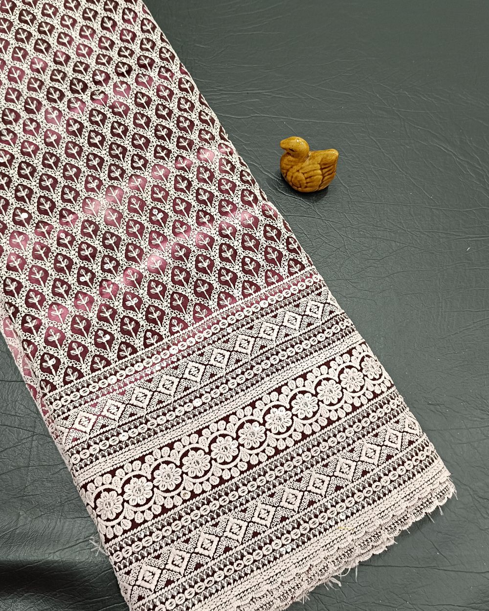 Cotton Shibori Work Wine Colour 46 Inches Width