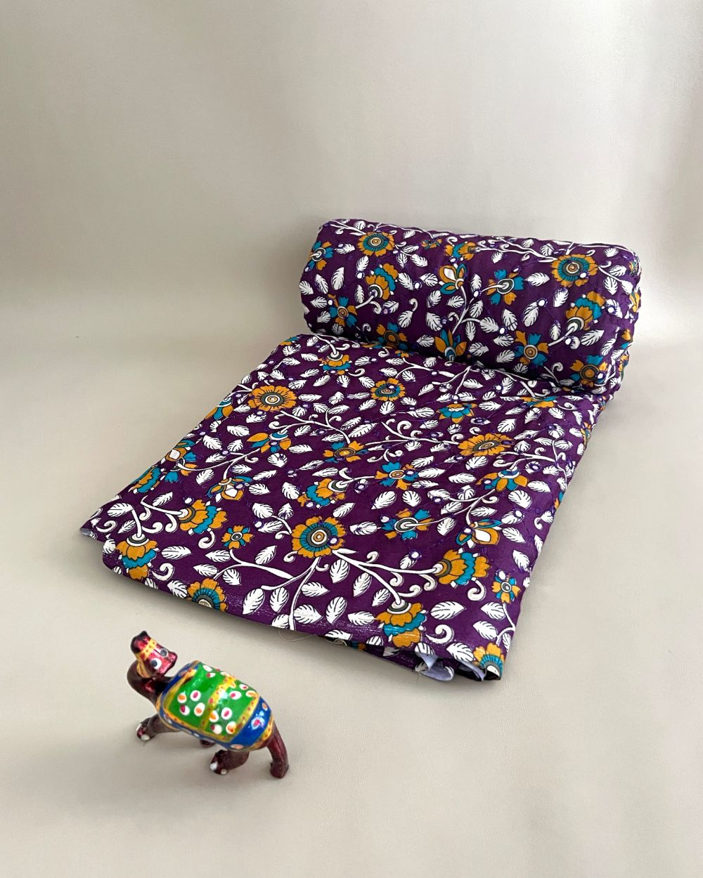 Cotton Abla Work Dark Purple Colour 42 Inches Width