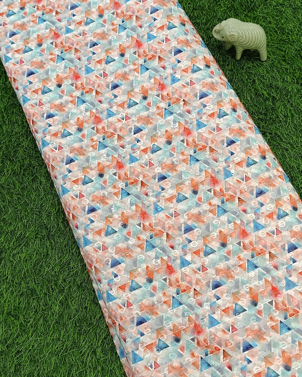 Cotton Chikan Work Digital Print Multicolor 43 Inches Width